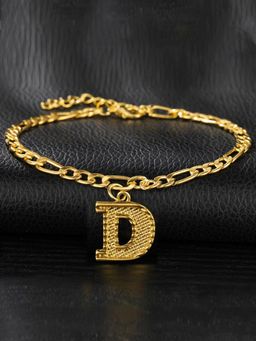 Jewels Galaxy - Jewellery For Women Gold Plated Alphabetical D Anklet Cum Bracelet