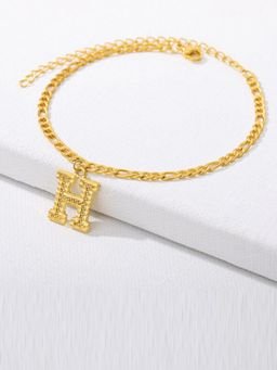 Jewels Galaxy - Jewellery For Women Gold Plated Alphabetical H Anklet Cum Bracelet