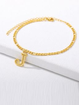 Jewels Galaxy - Jewellery For Women Gold Plated Alphabetical J Anklet Cum Bracelet