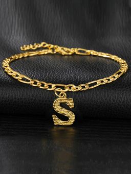 Jewels Galaxy - Jewellery For Women Gold Plated Alphabetical S Anklet Cum Bracelet