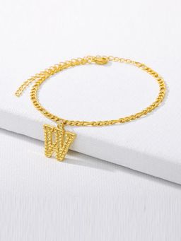 Jewels Galaxy - Jewellery For Women Gold Plated Alphabetical W Anklet Cum Bracelet