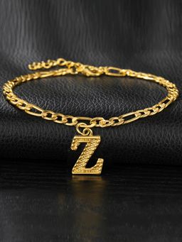 Jewels Galaxy - Jewellery For Women Gold Plated Alphabetical Z Anklet Cum Bracelet