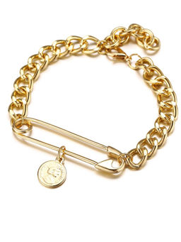 Jewels Galaxy - Gold Plated Chain Bracelet