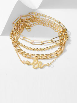 Jewels Galaxy - Marvellous Gold Plated Multi Strand Bracelet For Women
