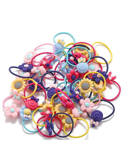 Jewels Galaxy - Adorable Floral Multi-Color Rubber Band For Women & Girls (Pack of 30)