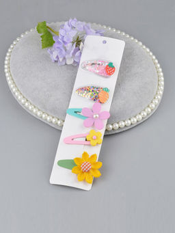 Jewels Galaxy - Stunning Floral Multicolor Hair Clips Jewellery (Pack of 5)