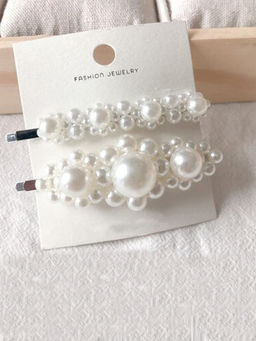 Jewels Galaxy - Adorable Pearl Hairclip Jewellery (Pack of 2)