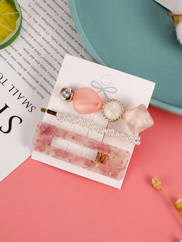 Jewels Galaxy - Plushy Pearl Hairclip Jewellery (Pack of 3)