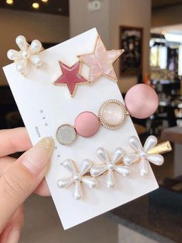 Jewels Galaxy - Jewellery For Women Gold Plated Hair Clips Combo of 4