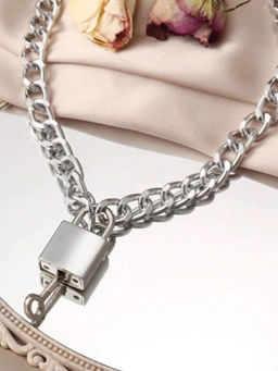 Jewels Galaxy - Silver-Toned Silver Plated Layered Necklace