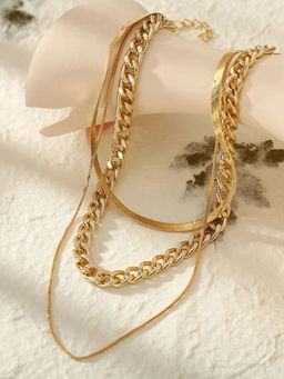 Jewels Galaxy - Gold Plated Gold-Toned Layered Necklace