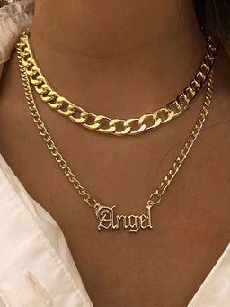 Jewels Galaxy - Jewellery For Women Gold Plated Angel Layered Necklace