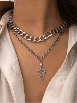 Jewels Galaxy - Jewellery For Women Silver Layered Necklace