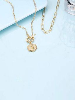 Jewels Galaxy - Gold Plated Alphabetical S Layered Necklace