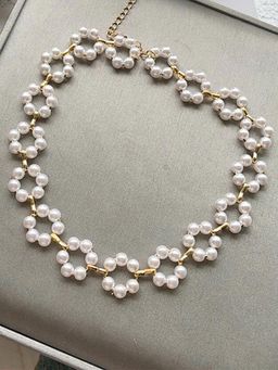 Jewels Galaxy - Gold Plated Pearl Studded Necklace For Women/Girls