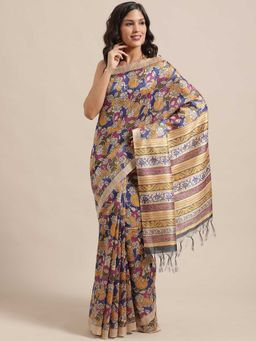 Sareemall - Multi Silk Blend Saree With Unstitched Blouse