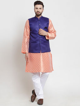 NEUDIS - Blue Woven Nehru Jacket