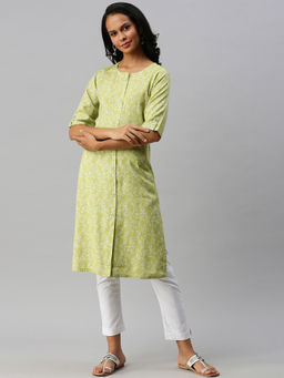 Soch - Green Viscose Printed Kurtas