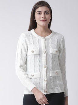 Club York - White Patterned Cardigan