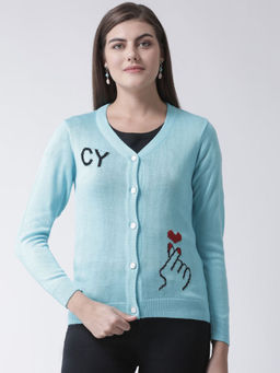 Club York - Blue Self Design Cardigan