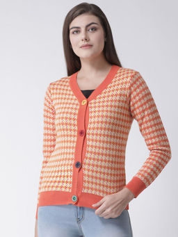Club York - Orange Checks Cardigan