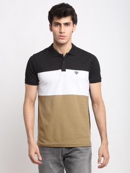 Club York - Men's Black Short Sleeve Polo Neck T-Shirt