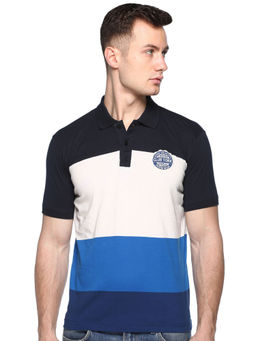 Club York - Men's Colour blocked Polo Neck T-Shirt