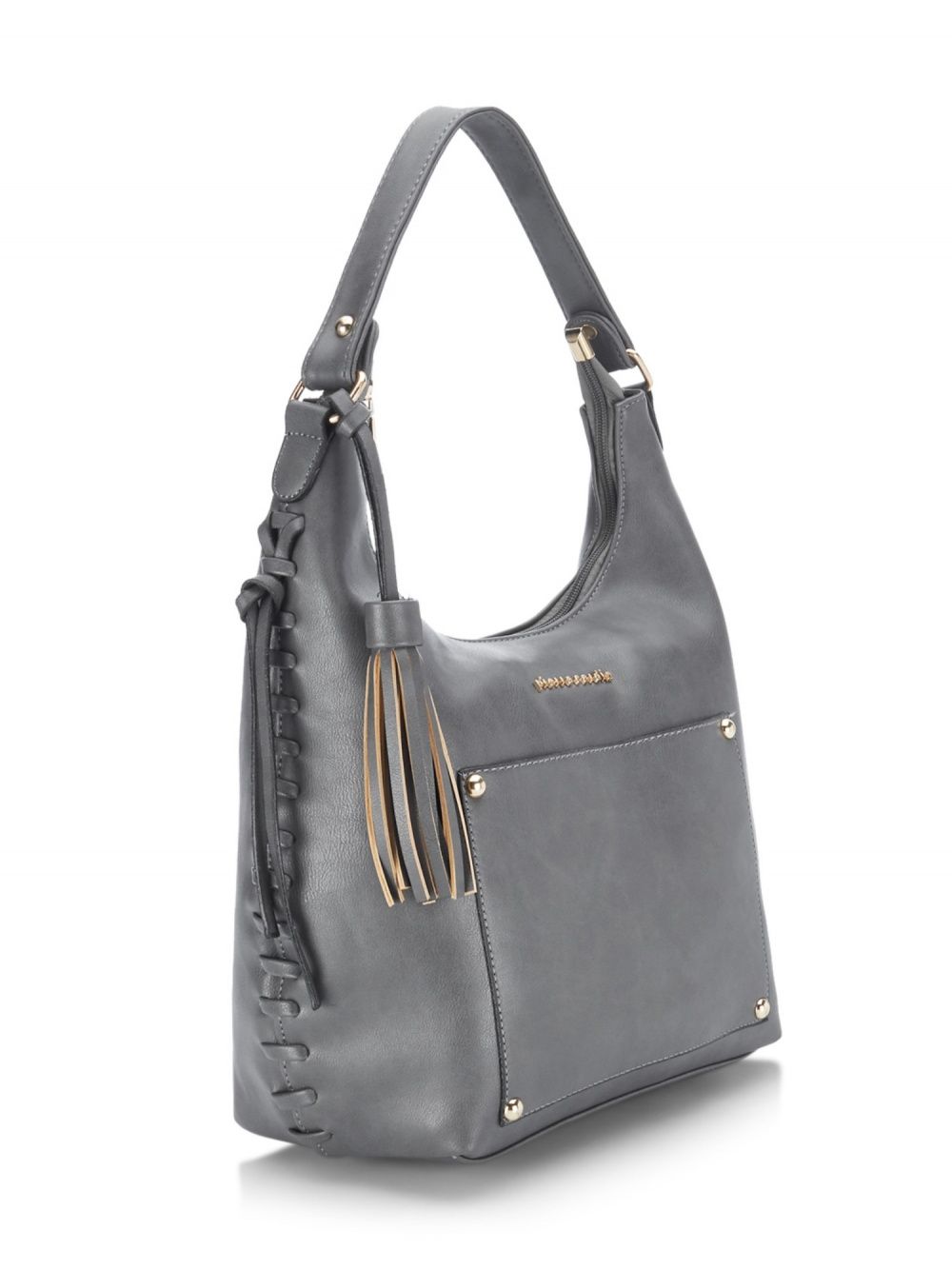 Pierre Cardin Grey Solid Hobo Handbag