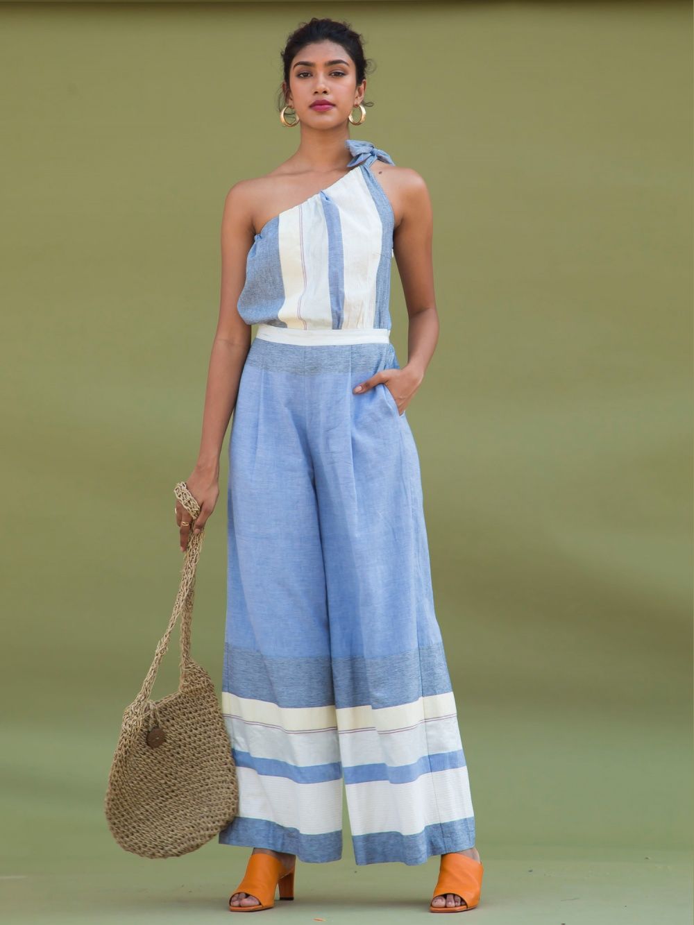 tie up shoulder jumpsuit