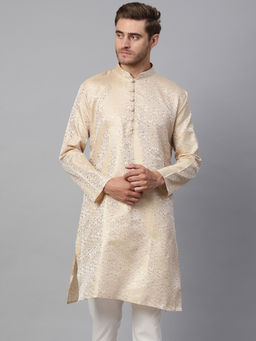 SOJANYA - Silk Blend Gold Self Design Only Long Kurta