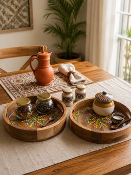 Swadeh - Beige Parva Trays (Pack Of 2)