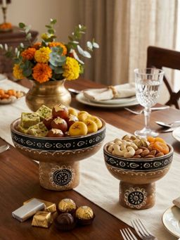 Swadeh - Beige Ranga Reet Trays (Pack Of 2)