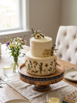 Swadeh - Beige Tarkash Cake Stand