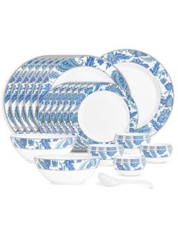 Larah by Borosil - White New Iris Opalware 29 Piece Dinner Set
