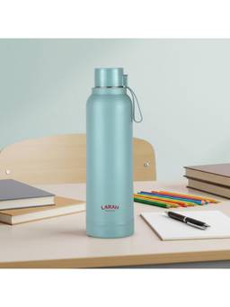 Larah by Borosil - Green Orbit Mint Pu Insulated Stainless Steel Bottle (700ml)
