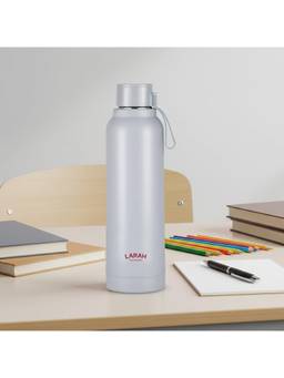 Larah by Borosil - Grey Orbit Mint Pu Insulated Stainless Steel Bottle (700ml)