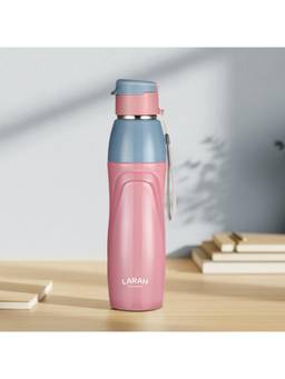 Larah by Borosil - Drift Pink Pu Insulated Stainless Steel Bottle (650ml)