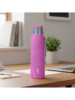 Larah by Borosil - Lava Purple Pu Insulated Stainless Steel Bottle (700ml)