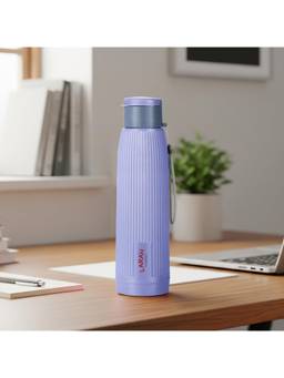 Larah by Borosil - Lava Purple Pu Insulated Stainless Steel Bottle (700ml)