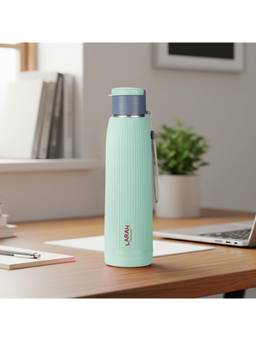Larah by Borosil - Lava Green Pu Insulated Stainless Steel Bottle (700ml)