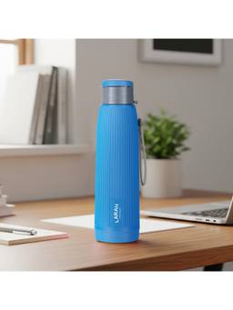 Larah by Borosil - Lava Blue Pu Insulated Stainless Steel Bottle (700ml)