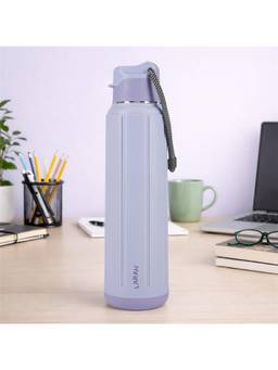 Larah by Borosil - Amaze Lavender Pu Insulated Stainless Steel Bottle (680ml)