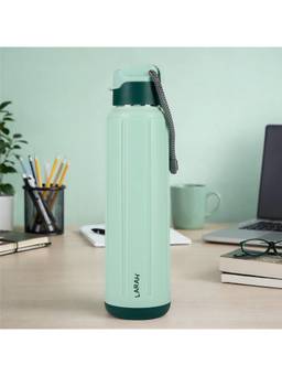 Larah by Borosil - Amaze Mint Green Pu Insulated Stainless Steel Bottle (680ml)