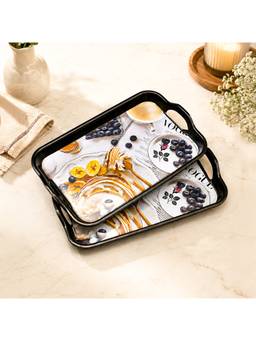 Voncasa - Multi-Color Printed Serving Trays (Pack of 2)
