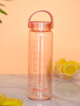 Voncasa - Peach Solid Plastic Spill Proof Water Bottle (530ml)