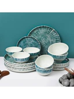 Voncasa - Dreams Teal Melamine 20 Piece Dinner Set