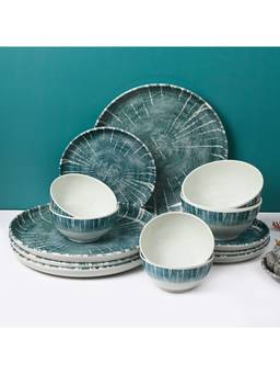 Voncasa - Dreams Teal Melamine 14 Piece Dinner Set