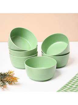 Voncasa - Green Melamine Soup Bowls (Pack of 6)