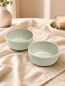 Voncasa - Pastel Green Melamine Serving Bowls (Pack of 2)