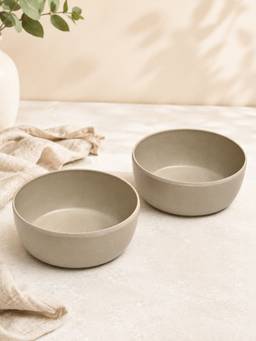 Voncasa - Minto Beige Melamine Serving Bowls (Pack of 2)